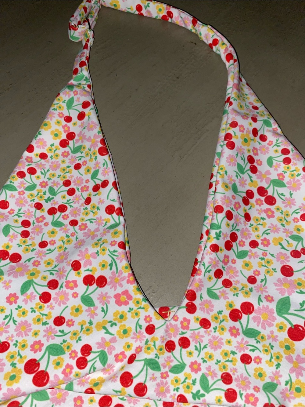 New Skatie Cherry 🍒 Bomb Halter Bikini top, adjustable strap, Size Small